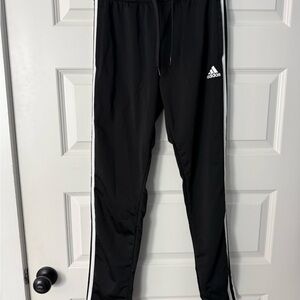 Adidas Black Joggers with White Stripes